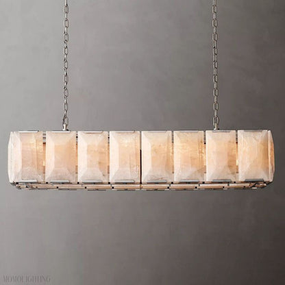 Harlow Calcite Rectangle Chandelier-Nobipets