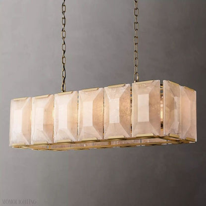 Harlow Calcite Rectangle Chandelier-Nobipets