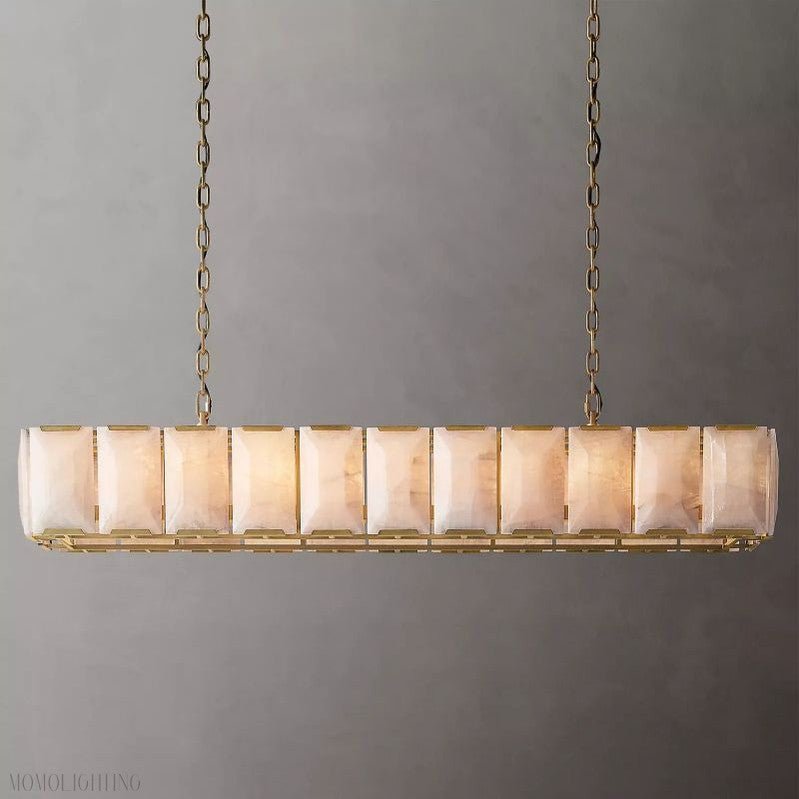 Harlow Calcite Rectangle Chandelier-Nobipets