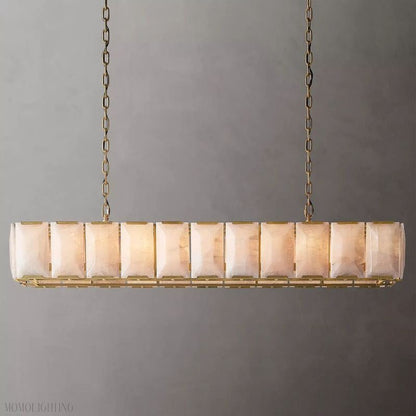 Harlow Calcite Rectangle Chandelier-Nobipets