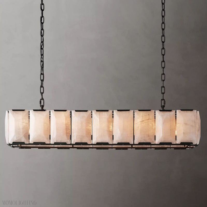 Harlow Calcite Rectangle Chandelier-Nobipets