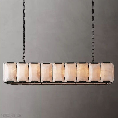 Harlow Calcite Rectangle Chandelier-Nobipets