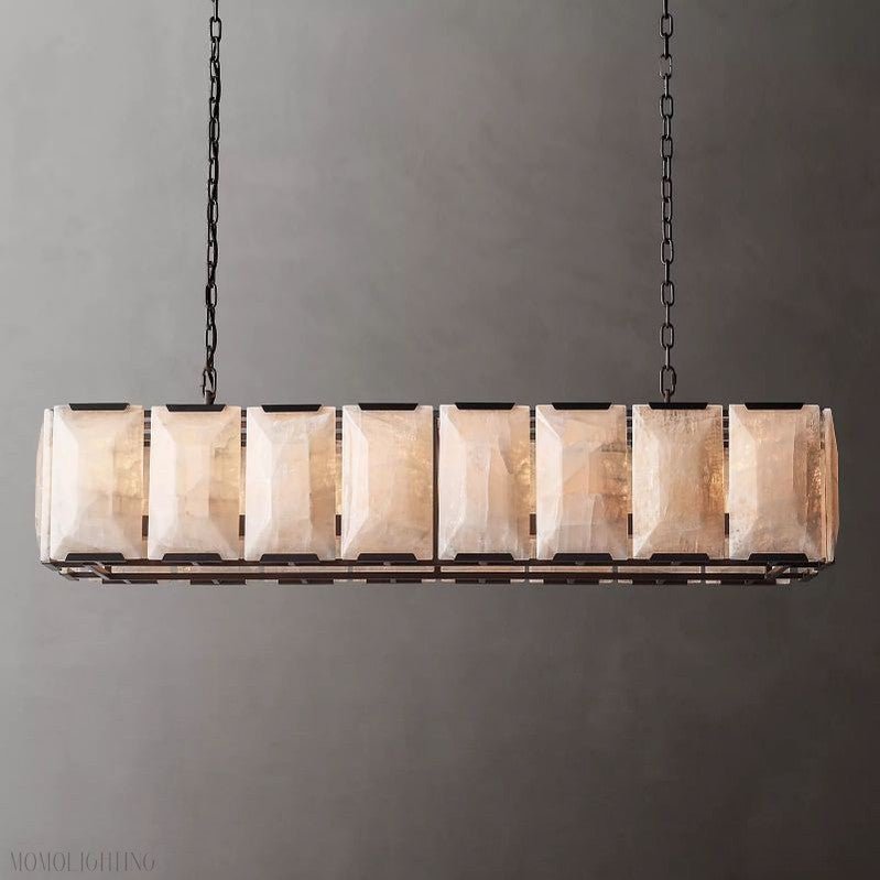 Harlow Calcite Rectangle Chandelier-Nobipets