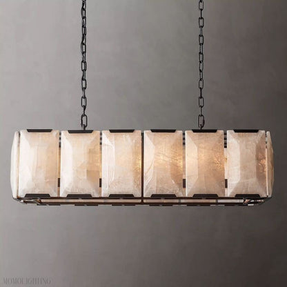 Harlow Calcite Rectangle Chandelier-Nobipets