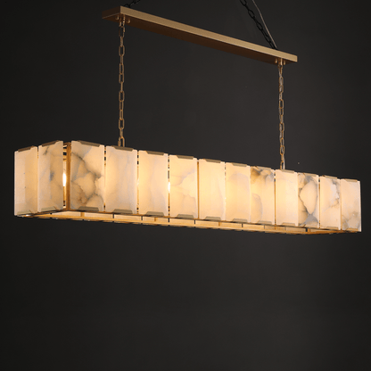 Harlow Calcite Rectangle Chandelier-Nobipets