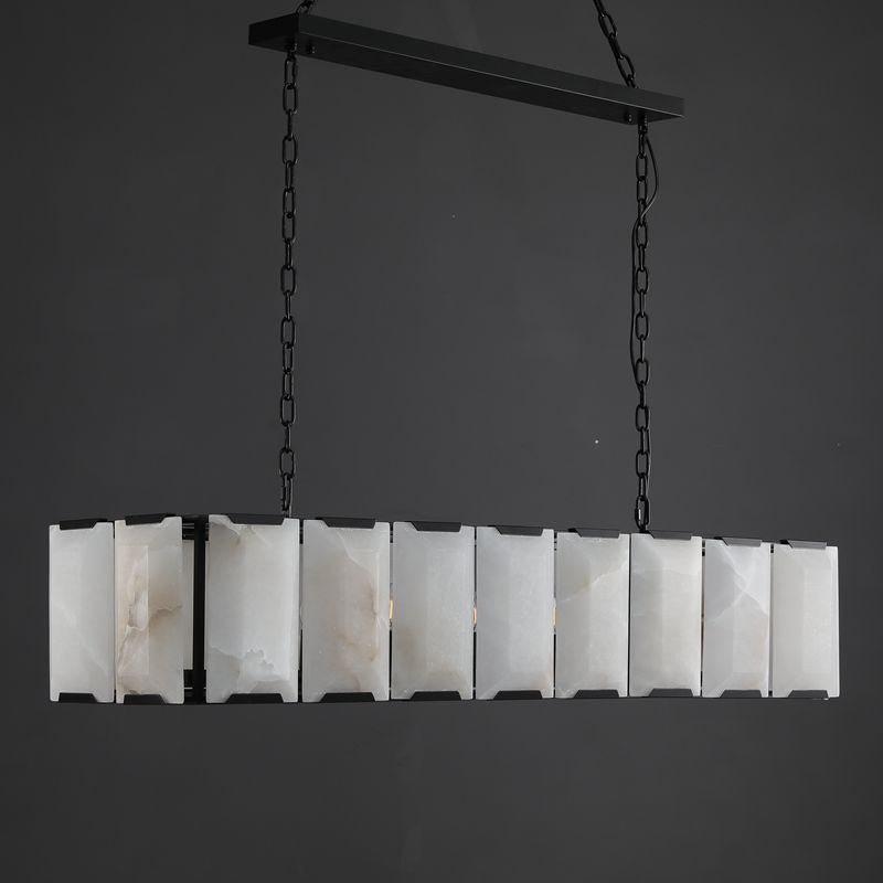 Harlow Calcite Rectangle Chandelier-Nobipets