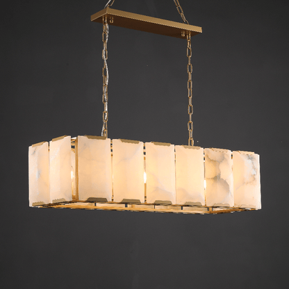 Harlow Calcite Rectangle Chandelier-Nobipets