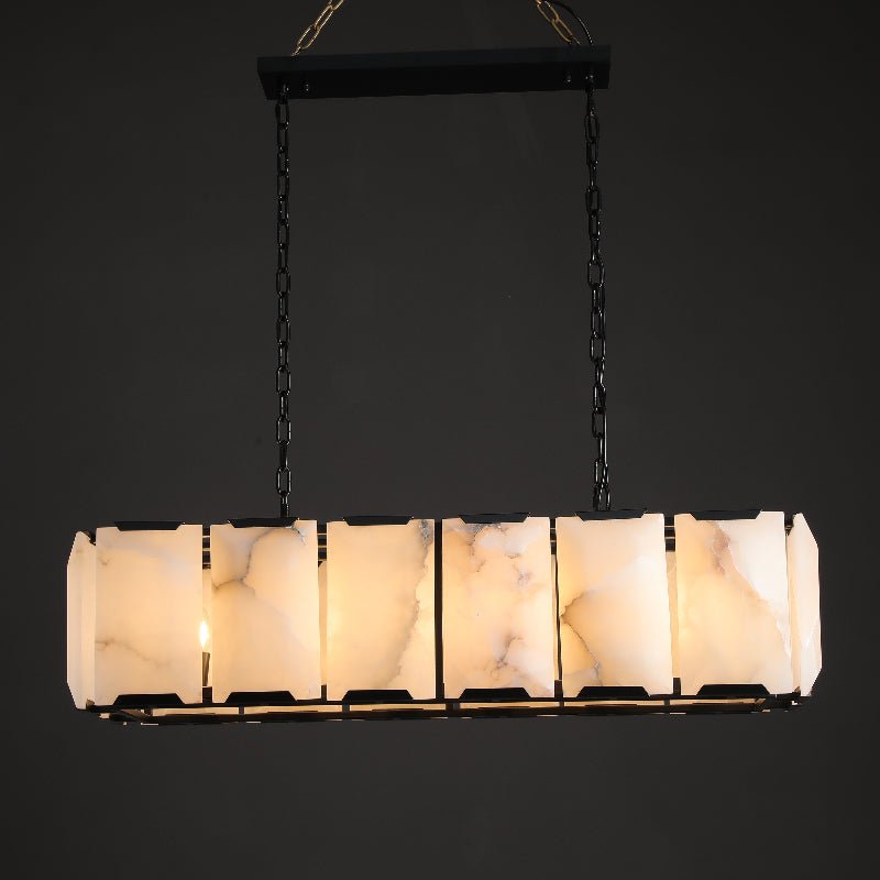 Harlow Calcite Rectangle Chandelier-Nobipets