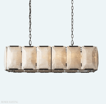 Harlow Calcite Rectangular Chandelier 42"-Nobipets