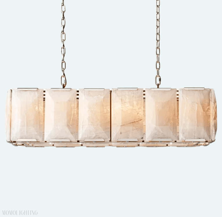 Harlow Calcite Rectangular Chandelier 42"-Nobipets