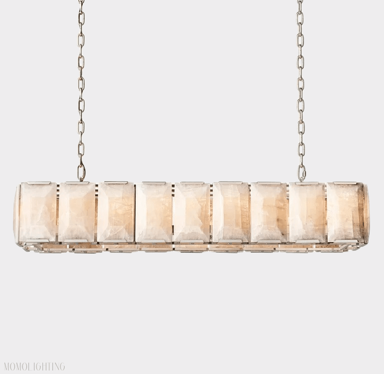 Harlow Calcite Rectangular Chandelier 55"-Nobipets