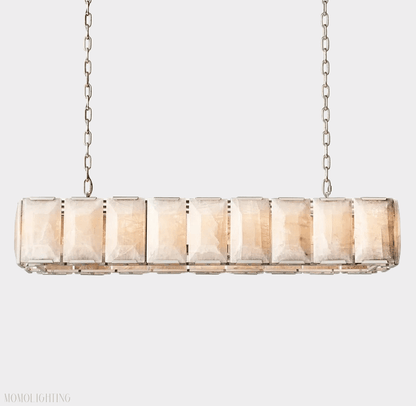 Harlow Calcite Rectangular Chandelier 55"-Nobipets
