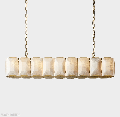 Harlow Calcite Rectangular Chandelier 55"-Nobipets