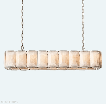 Harlow Calcite Rectangular Chandelier 62"-Nobipets