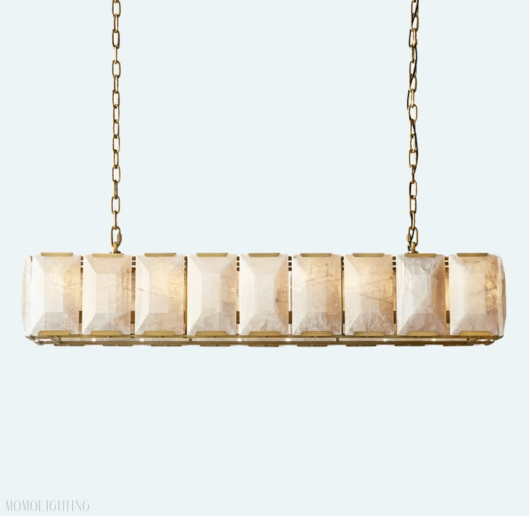 Harlow Calcite Rectangular Chandelier 62"-Nobipets