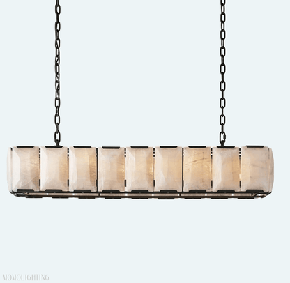 Harlow Calcite Rectangular Chandelier 62"-Nobipets