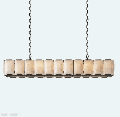 Harlow Calcite Rectangular Chandelier 74"-Nobipets