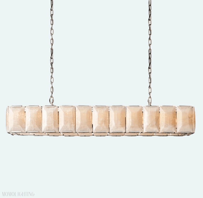Harlow Calcite Rectangular Chandelier 74"-Nobipets