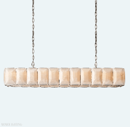Harlow Calcite Rectangular Chandelier 74"-Nobipets