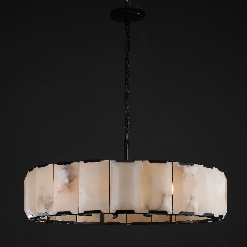 Harlow Calcite Round Chandelier D31"-Nobipets