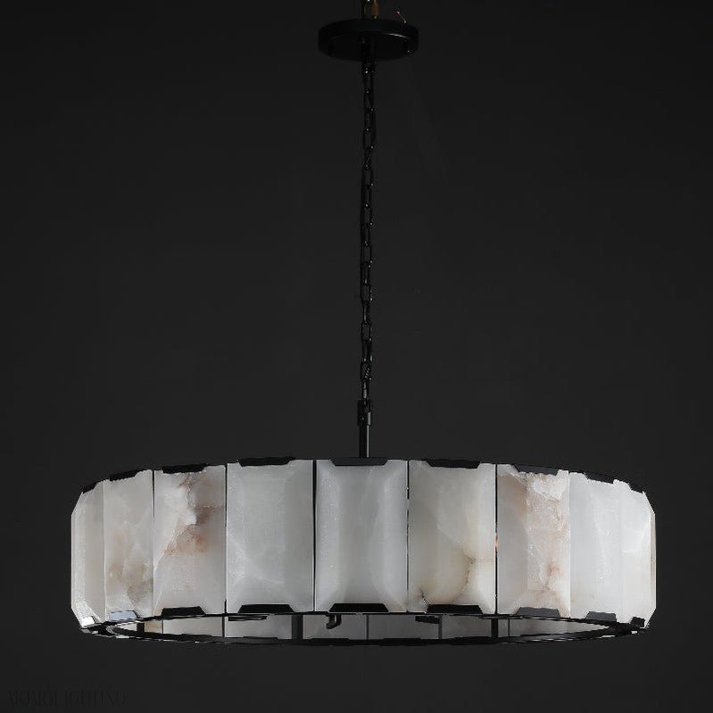 Harlow Calcite Round Chandelier D31"-Nobipets
