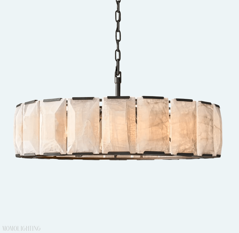 Harlow Calcite Round Chandelier D43"-Nobipets