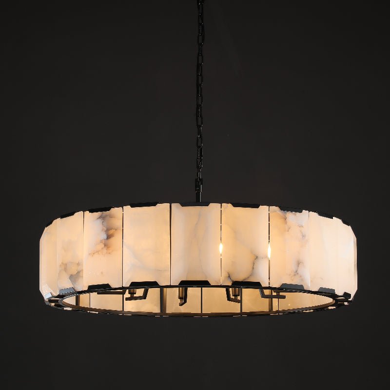 Harlow Calcite Round Chandelier-Nobipets
