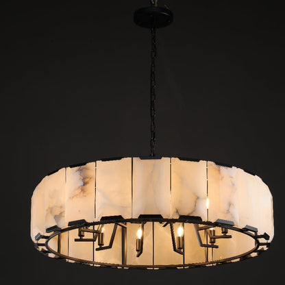 Harlow Calcite Round Chandelier-Nobipets