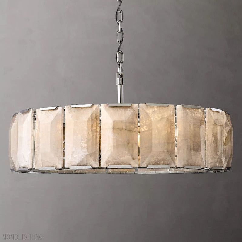 Harlow Calcite Round Chandelier-Nobipets
