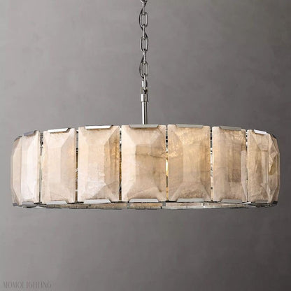 Harlow Calcite Round Chandelier-Nobipets
