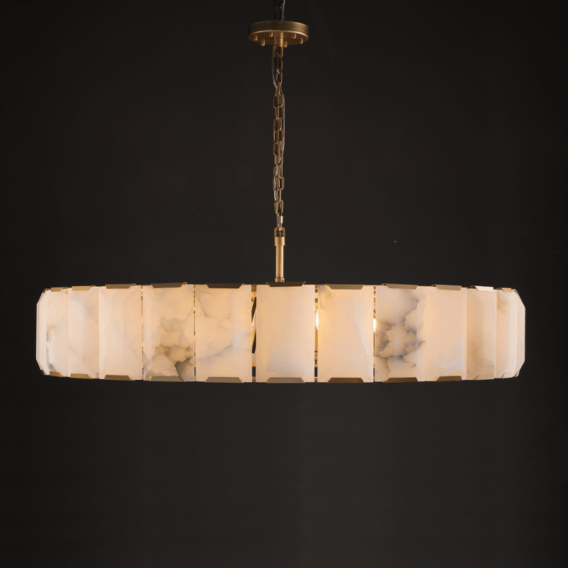 Harlow Calcite Round Chandelier-Nobipets
