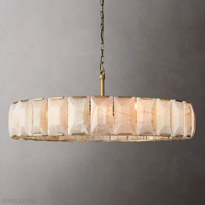 Harlow Calcite Round Chandelier-Nobipets