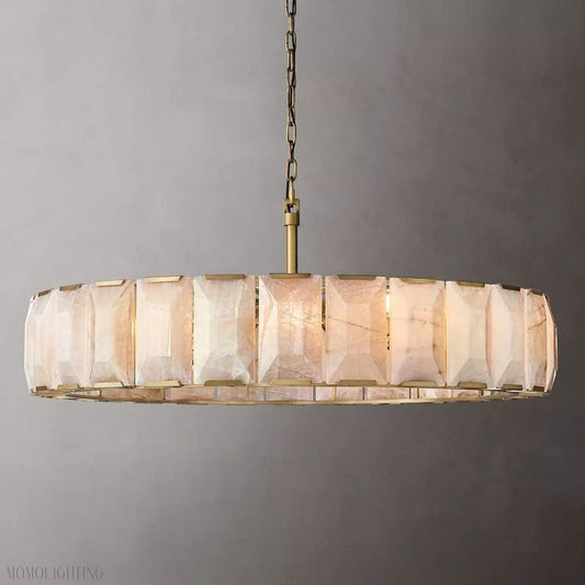 Harlow Calcite Round Chandelier-Nobipets