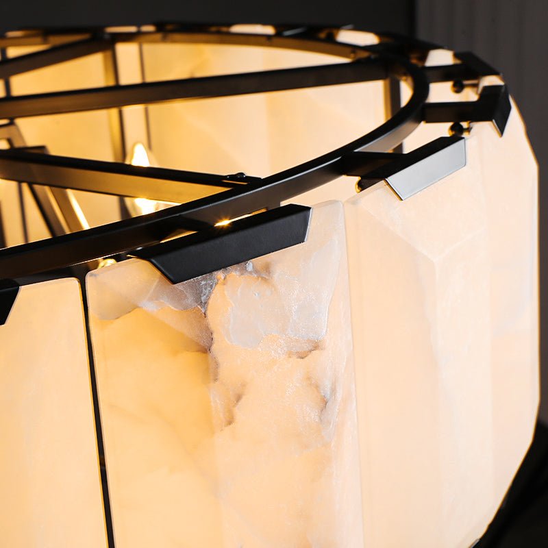 Harlow Calcite Round Chandelier-Nobipets