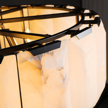 Harlow Calcite Round Chandelier-Nobipets