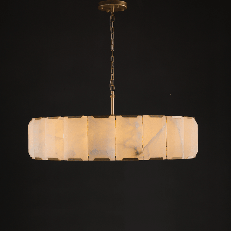 Harlow Calcite Round Chandelier-Nobipets