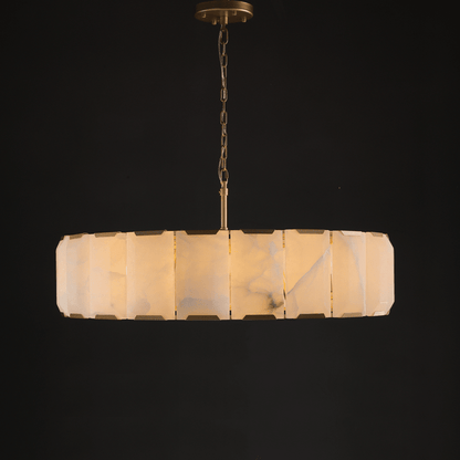 Harlow Calcite Round Chandelier-Nobipets