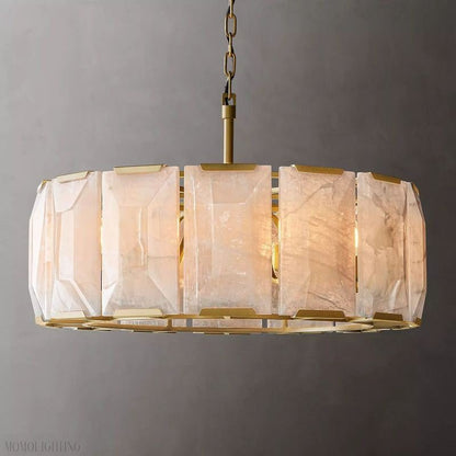Harlow Calcite Round Chandelier-Nobipets