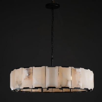 Harlow Calcite Round Chandelier-Nobipets