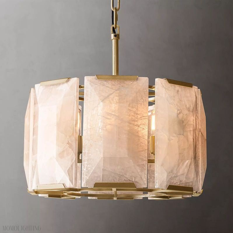 Harlow Calcite Round Chandelier-Nobipets