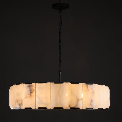 Harlow Calcite Round Chandelier-Nobipets