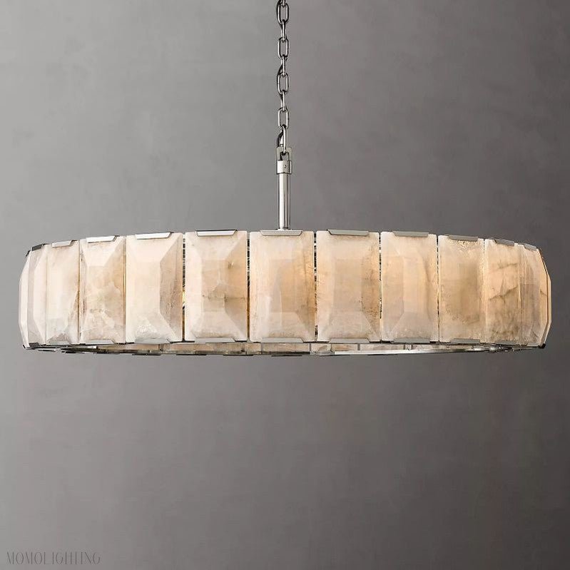 Harlow Calcite Round Chandelier-Nobipets
