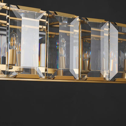 Harlow Multi Crystal Rectangular Chandelier-Nobipets
