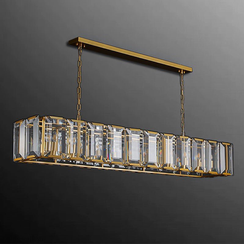Harlow Multi Crystal Rectangular Chandelier-Nobipets