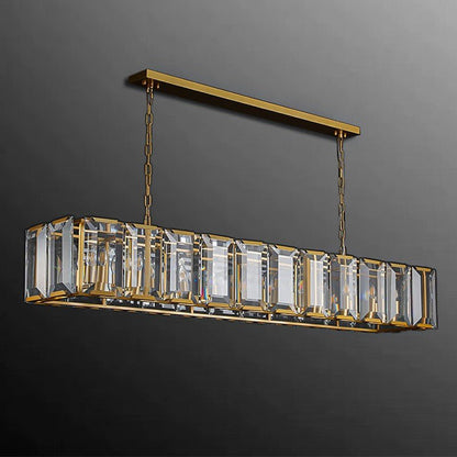 Harlow Multi Crystal Rectangular Chandelier-Nobipets