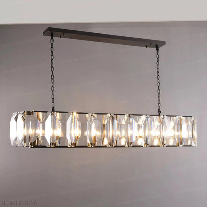 Harlow Multi Crystal Rectangular Chandelier-Nobipets