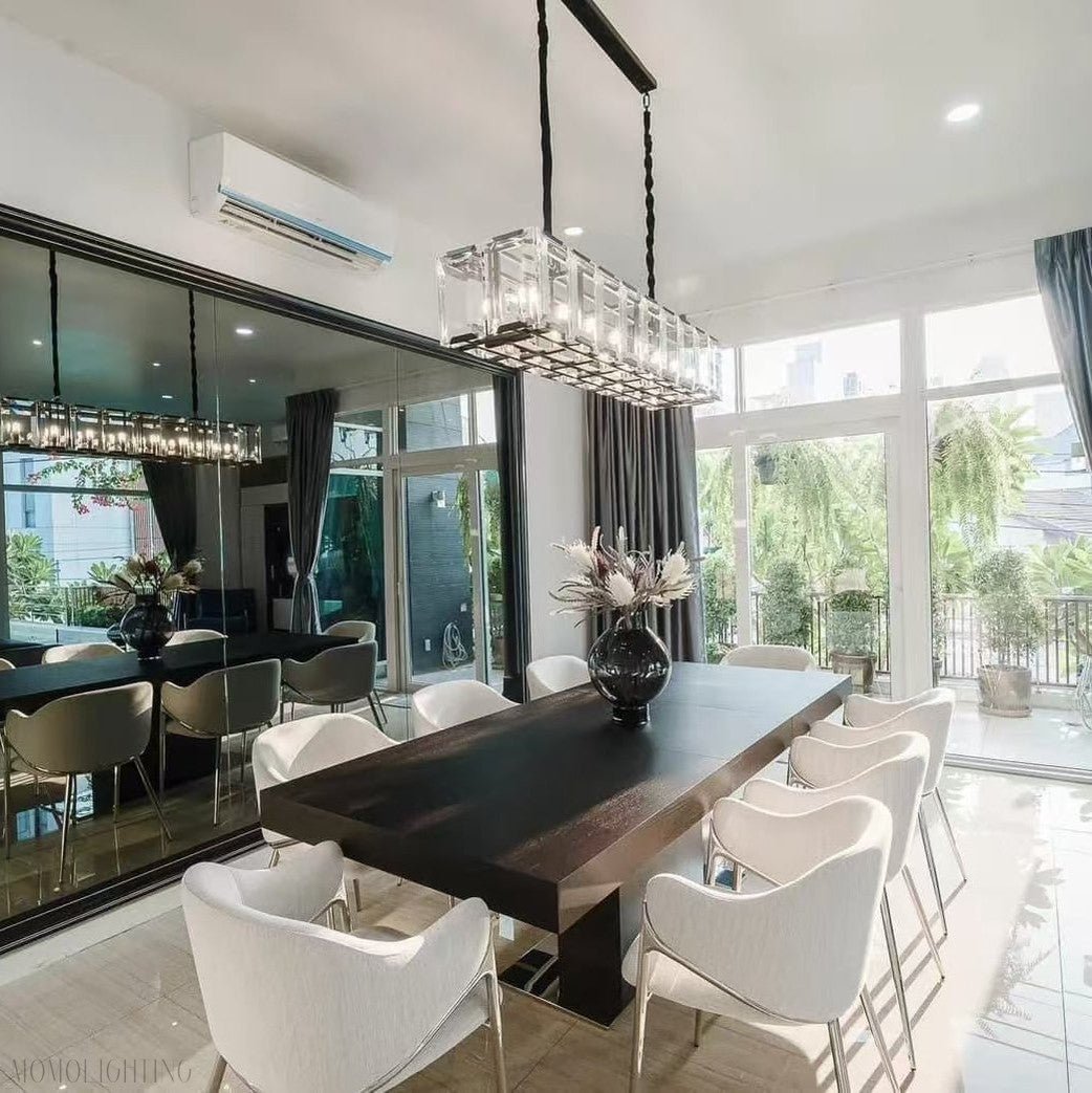 Harlow Multi Crystal Rectangular Chandelier-Nobipets