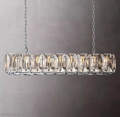 Harlow Multi Crystal Rectangular Chandelier-Nobipets