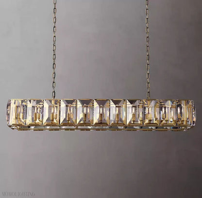 Harlow Multi Crystal Rectangular Chandelier-Nobipets