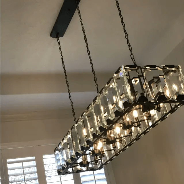 Harlow Multi Crystal Rectangular Chandelier-Nobipets